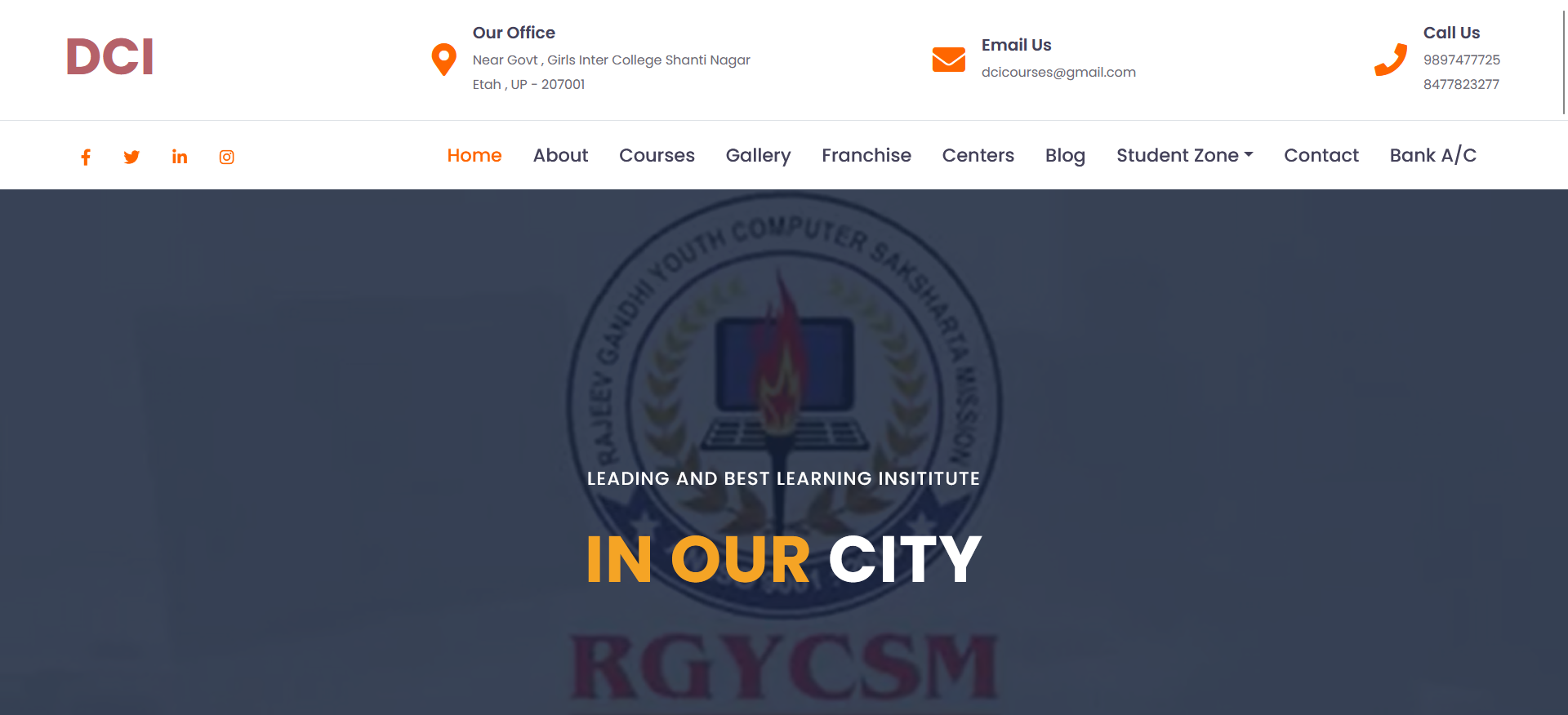 Computer Training Institute Project Screenshot